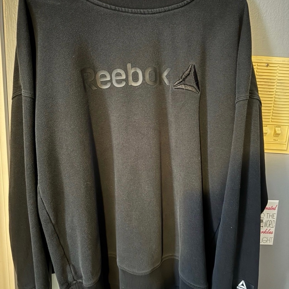 Reebok Black Embossed Logo Crewneck Sweatshirt
